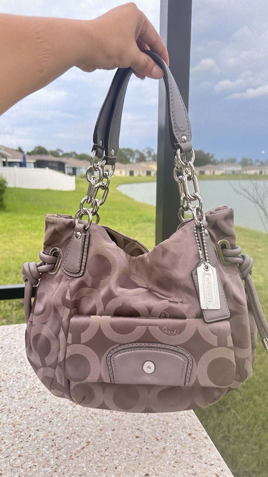 Coach Kristin sateen satchel purse