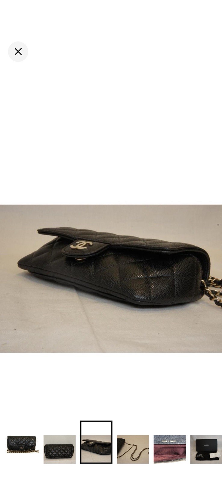 CHANEL Classic Quilted Black crossbody on Chain, Gold Hardware, Box