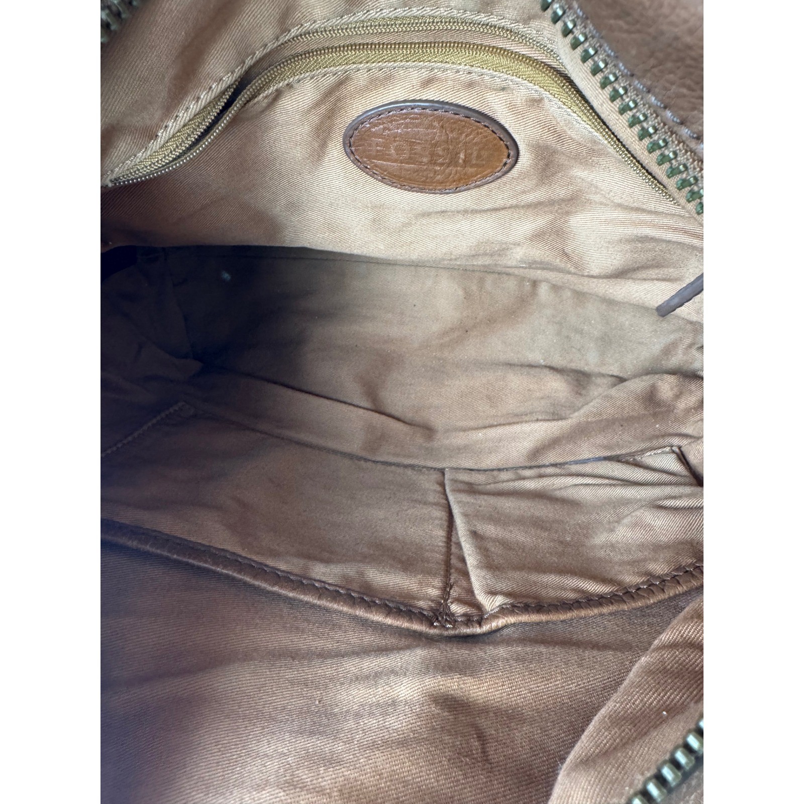 Fossil Brown Glove Tan Leather Blake Satchel Crossbody Bag Purse Distressed