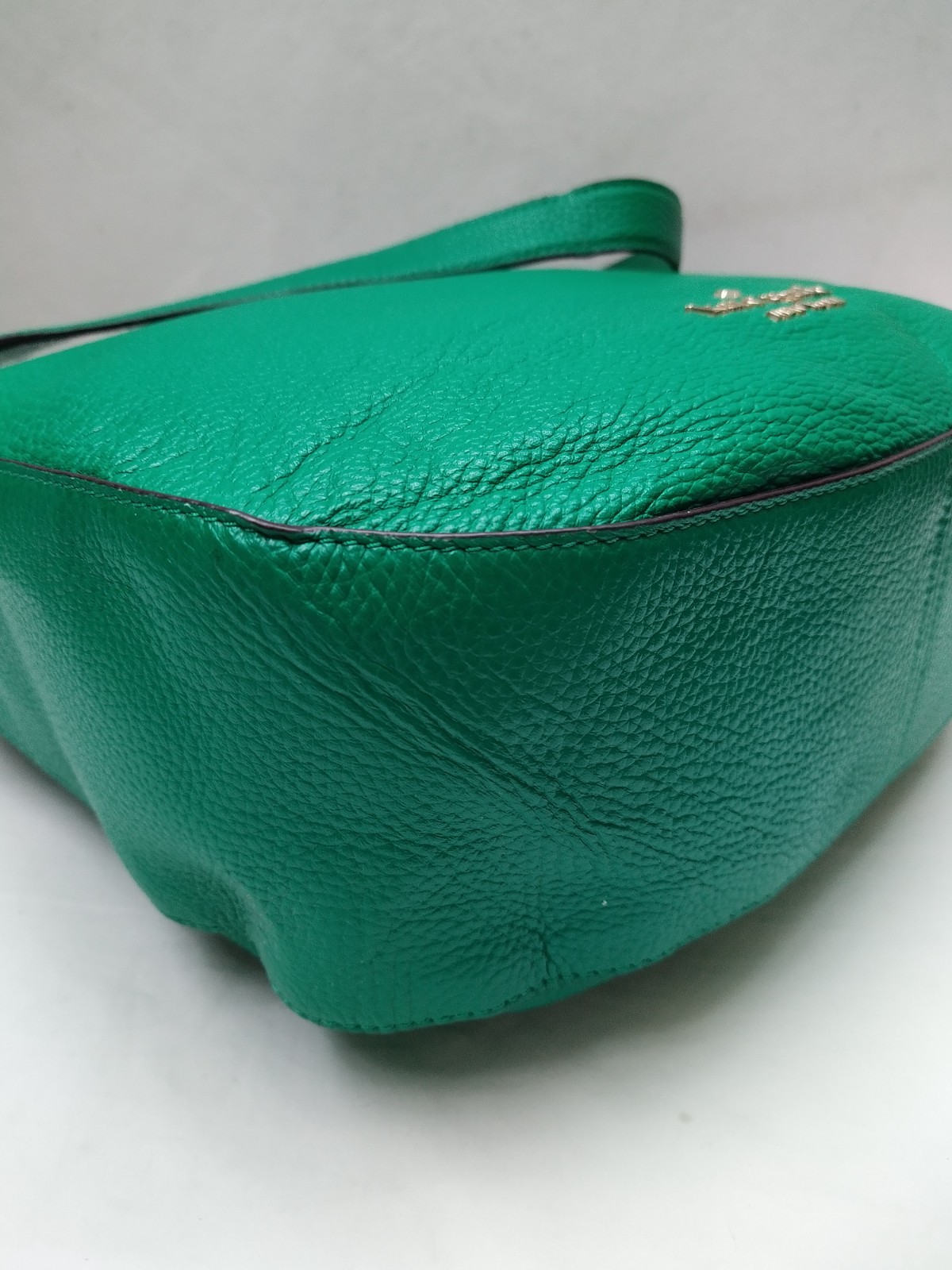 Kate Spade New York Green Pebbled Leather Zipper Closure Hobo Shoulder Bag