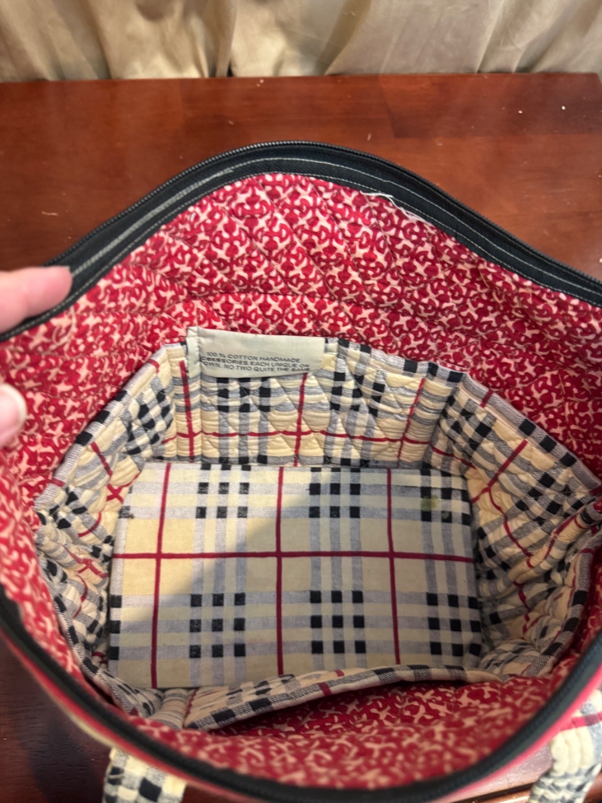 Handmade Plaid Fabricize Bag Boho Unique Fabric Horses Purse VTG