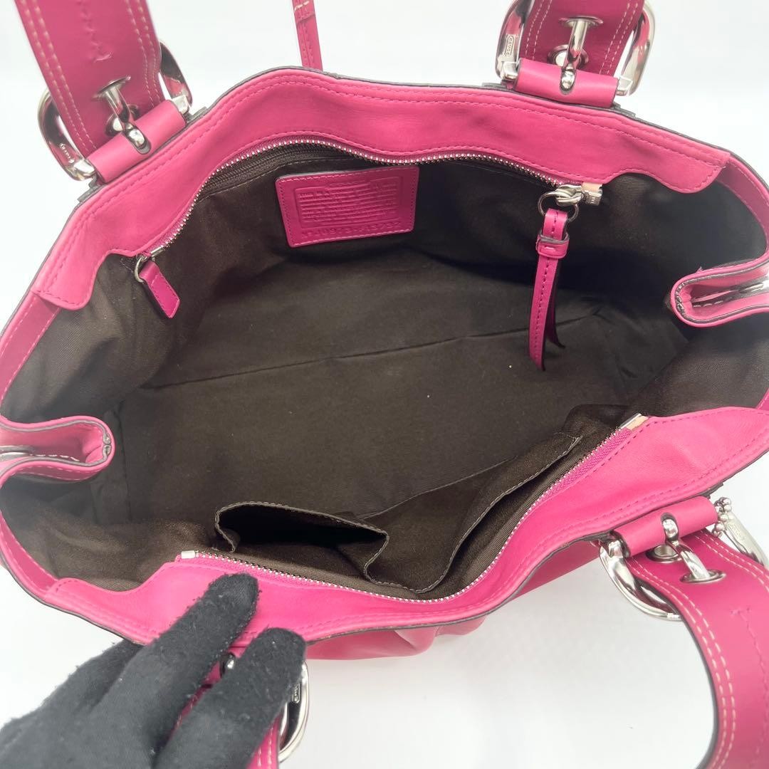 Coach Soho Tote Bag Pleated Leather Pink