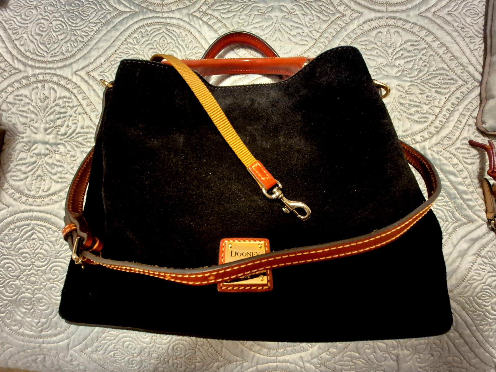 DOONEY AND BOURKE BLACK SUEDE SMALL BRENNA