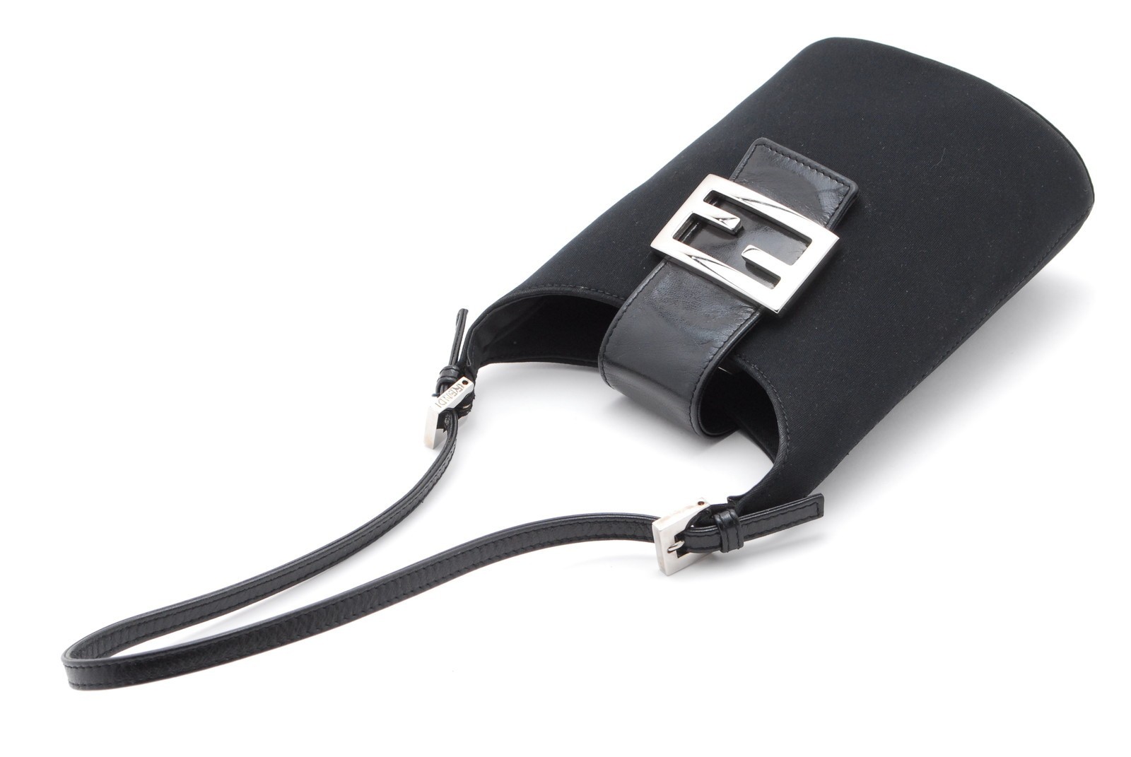 Rare* FENDI Mamma Spandex Nylon Leather Handbag Black