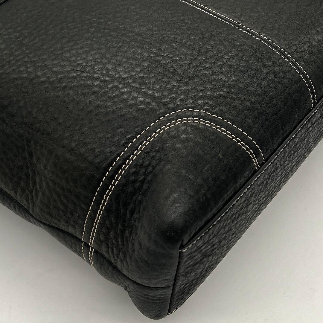 Authentic COACH Leather Handbag Black 27.5cm Archival Turnlock Shoulder Bag