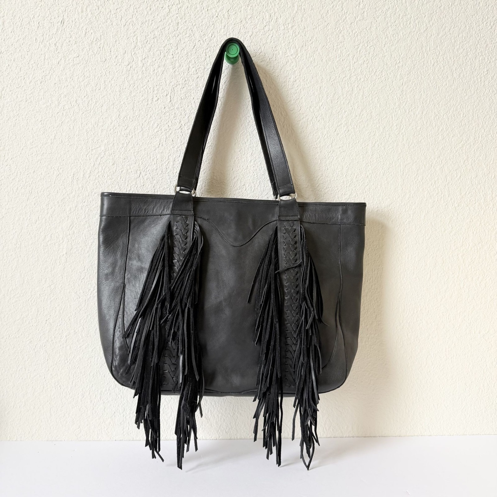 NEW Lane Boots Western Fringe Purse Womens Black Leather Large Tote Shoulder Bag