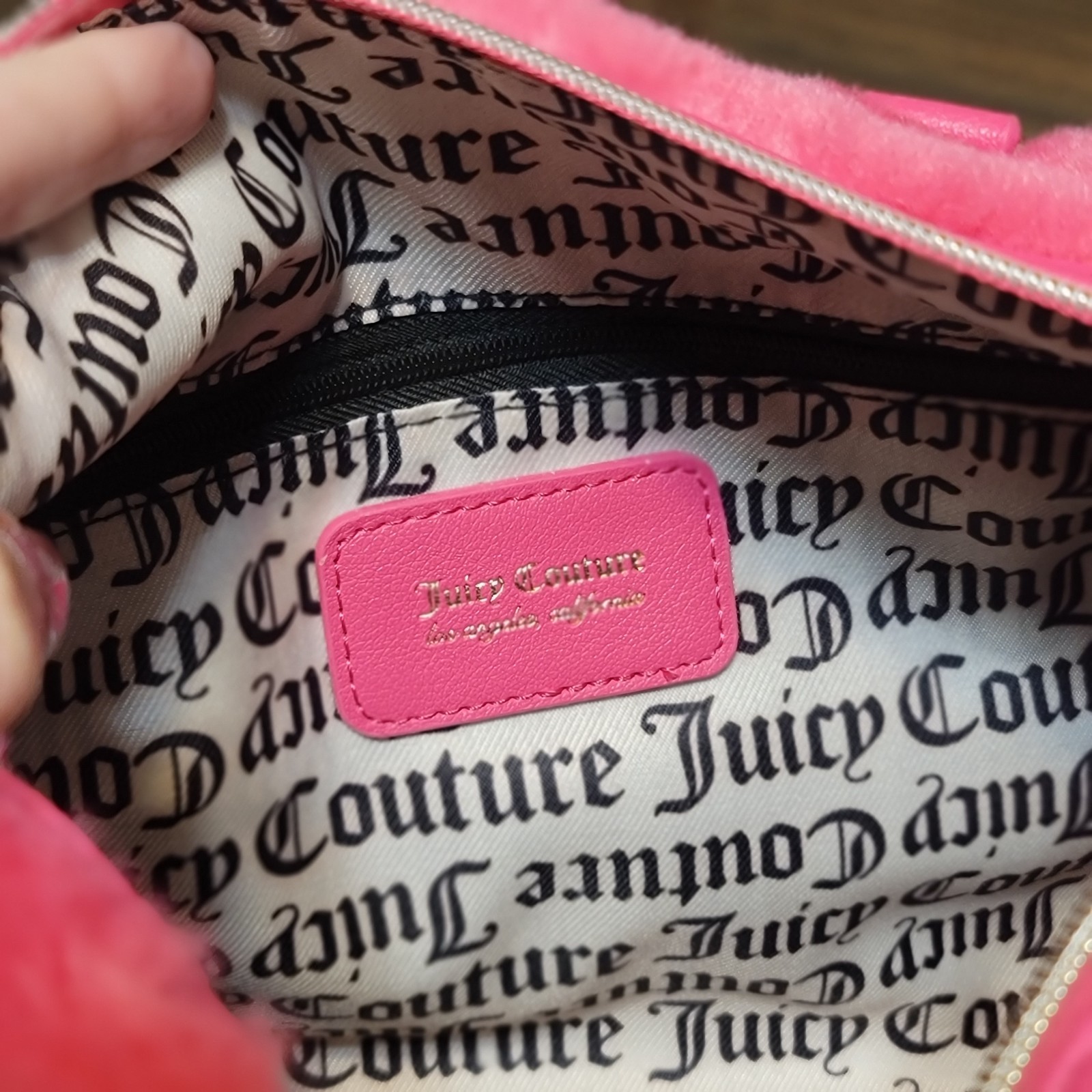Juicy Couture Free Love Satchel Hot Pink Faux Fur Adjustable Crossbody Strap