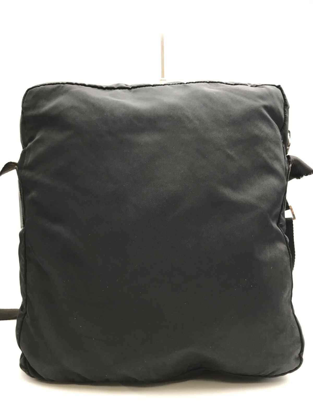 Authentic PRADA Black Nylon Triangle Logo Crossbody Bag, Size 28.5cm x 30.5cm, S