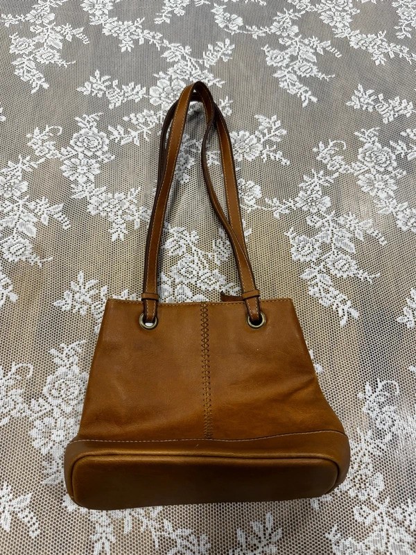 brown leather bag