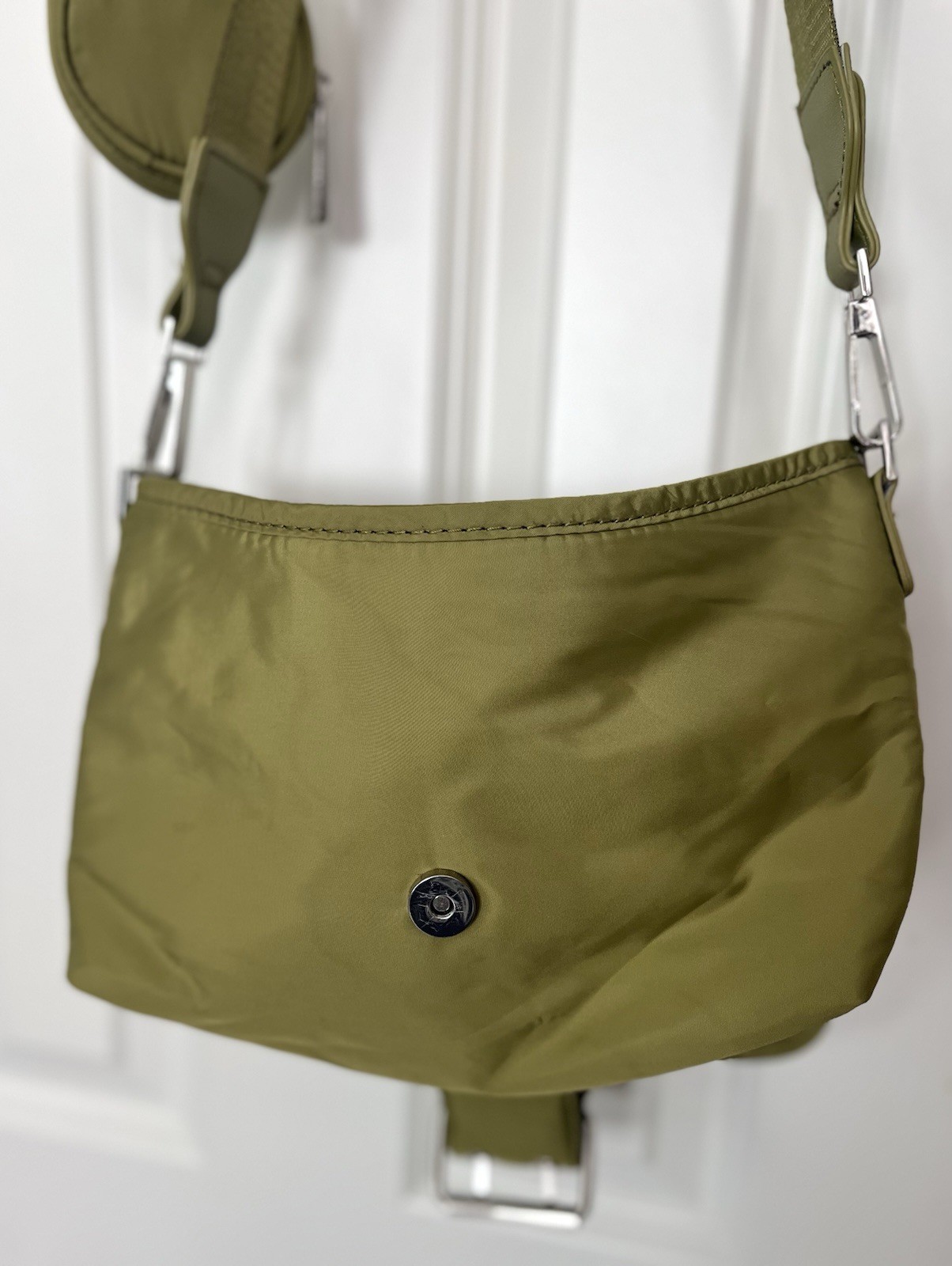 Topshop Green Buckle Crossbody Bag Magnetic Closure Coin Purse
