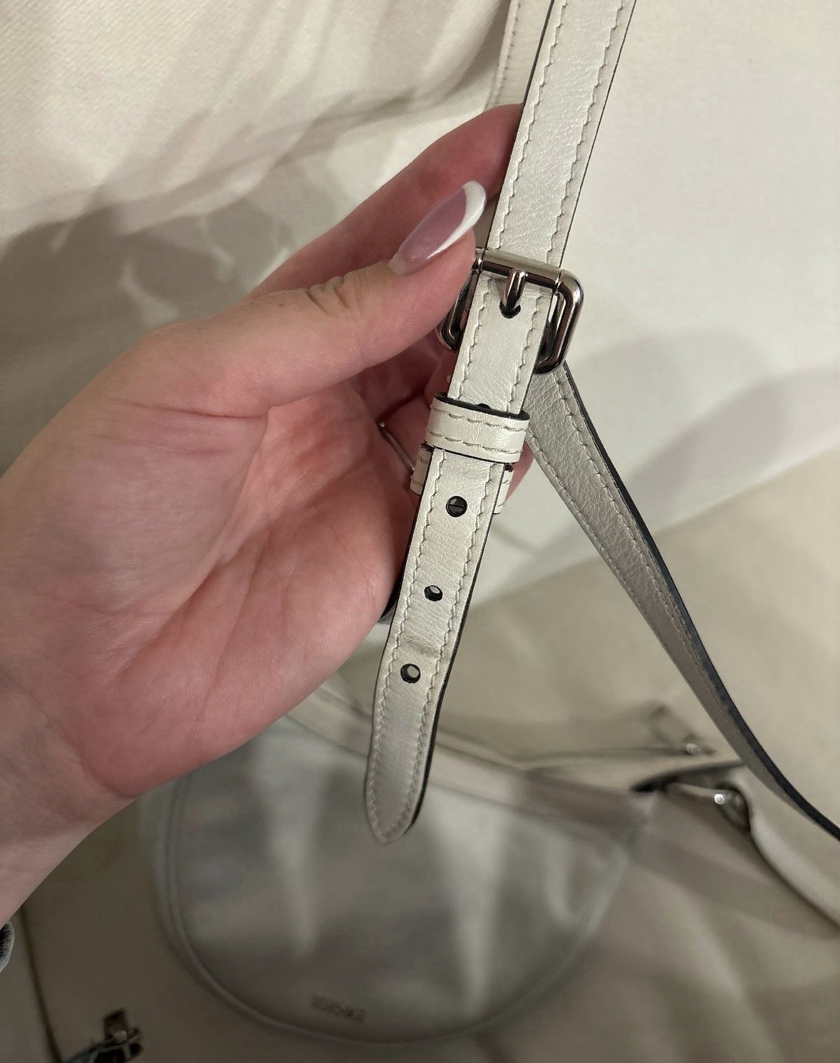Versace Repeat La Medusa Mini Hobo Shoulder Bag White Calfskin Leather