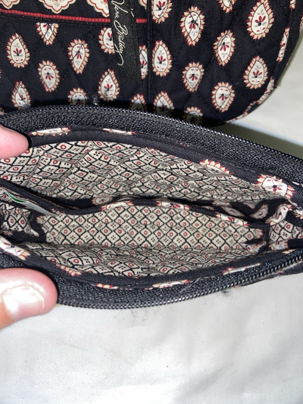 Vera Bradley “Classic Black” Quilted Cotton Wristlet Wallet Retired Pattern