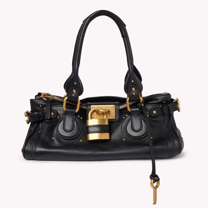 New Women’s Fashion Retro Old Lock Handbag Motorcycle Harajuku Slung Tote Bag