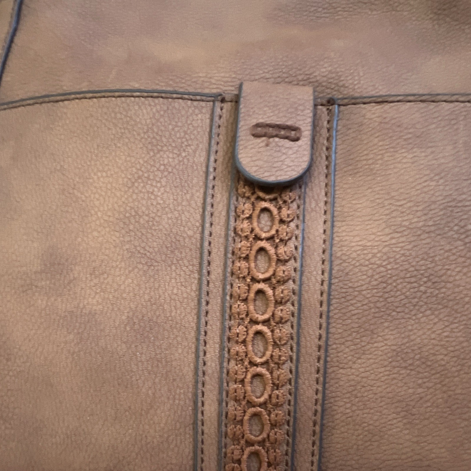 T-Shirt & Jeans Brown Saddle Crossbody Bag Braided Detachable Strap Zip Gold