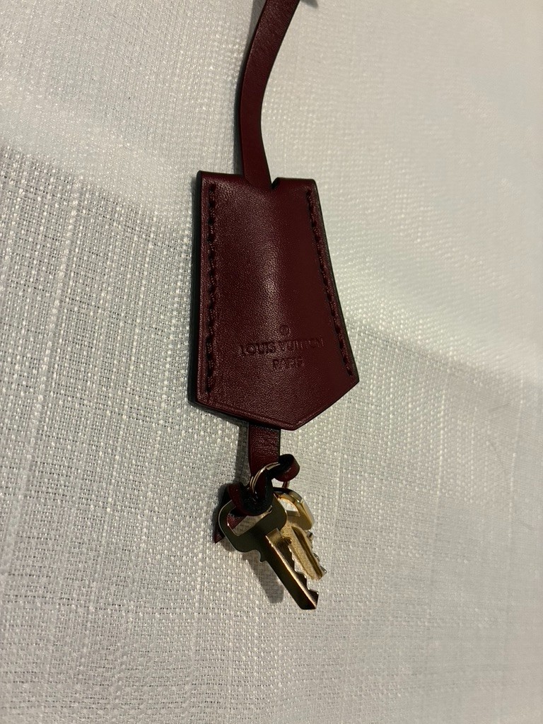 Louis Vuitton Monogram Shoulder Hobo Flower Bordeaux Brown with Lock and Key