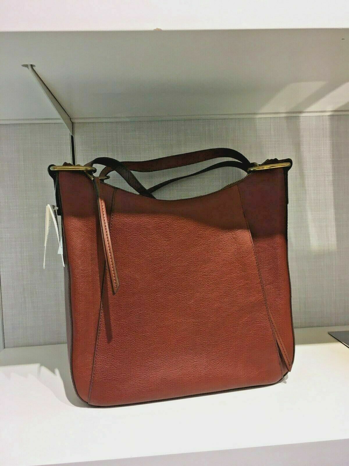 Fossil Talia Hobo Crossbody Shoulder Bag Brown Leather SHB2716213 $228 Retail Y