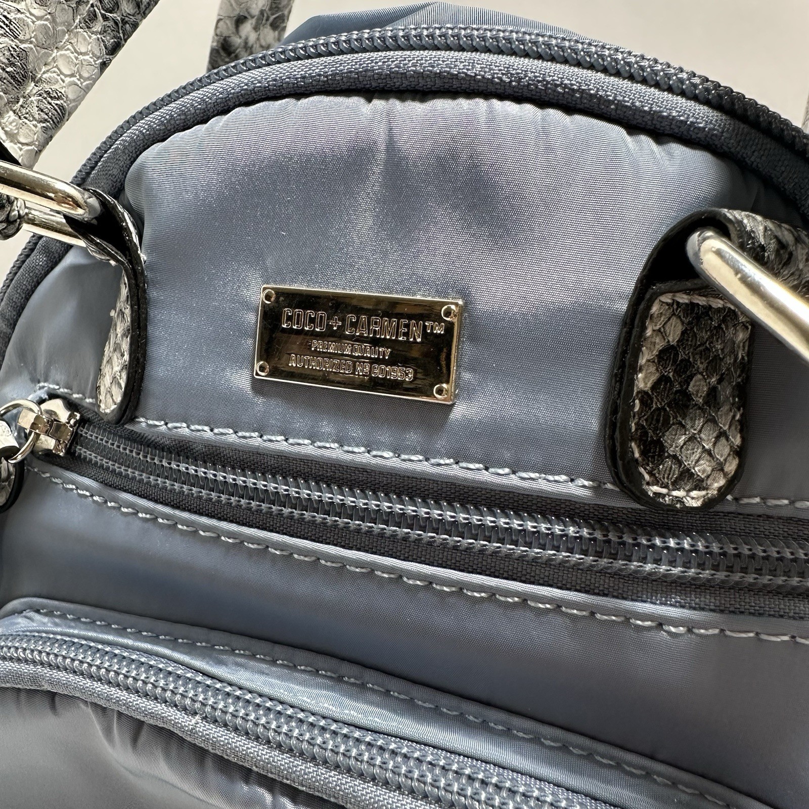 Coco And Carmen NWT Blue Snack Skin Pattern Backpack Handbag