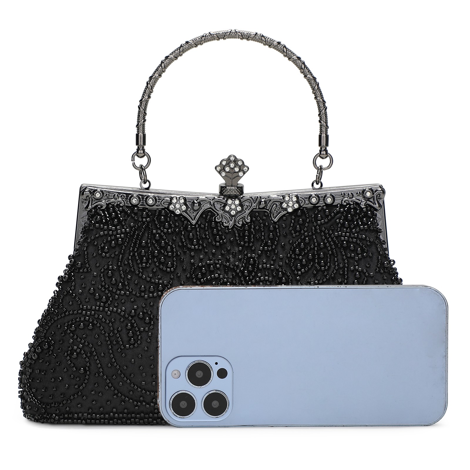 Vintage Beaded Clutch Evening Bags Women Formal Bridal Wedding Clutch Purse Bag