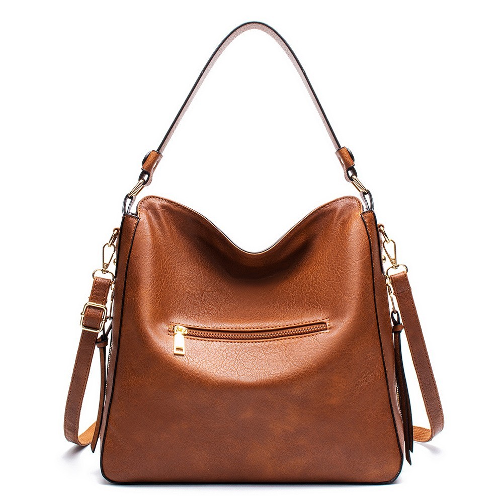 Hobo Bags Women Large Shoulder Bag, Soft PU Leather Shoulder Handbag Brown