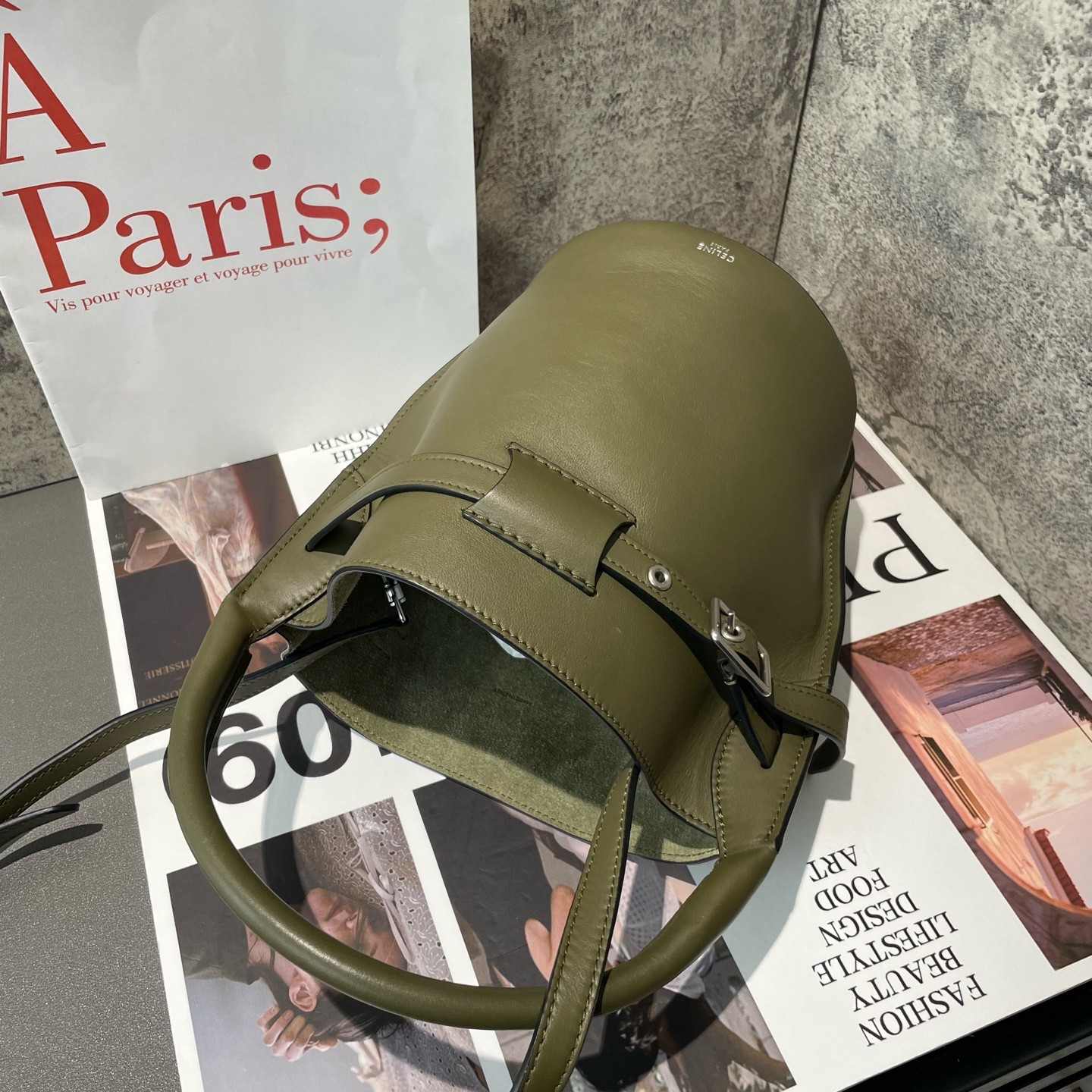 Celine Big Bag Mini Olive Green Smooth Calfskin Handbag Crossbody Duty Paid