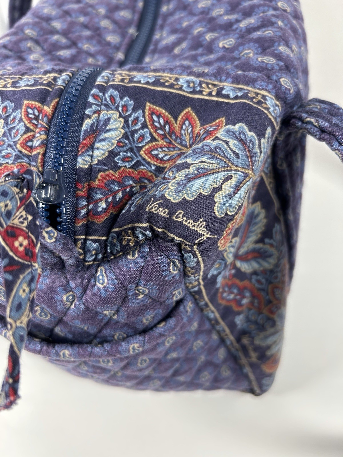 VTG Vera Bradley “Regency Blue Paisley” Duffel Bag 15″ 90’s