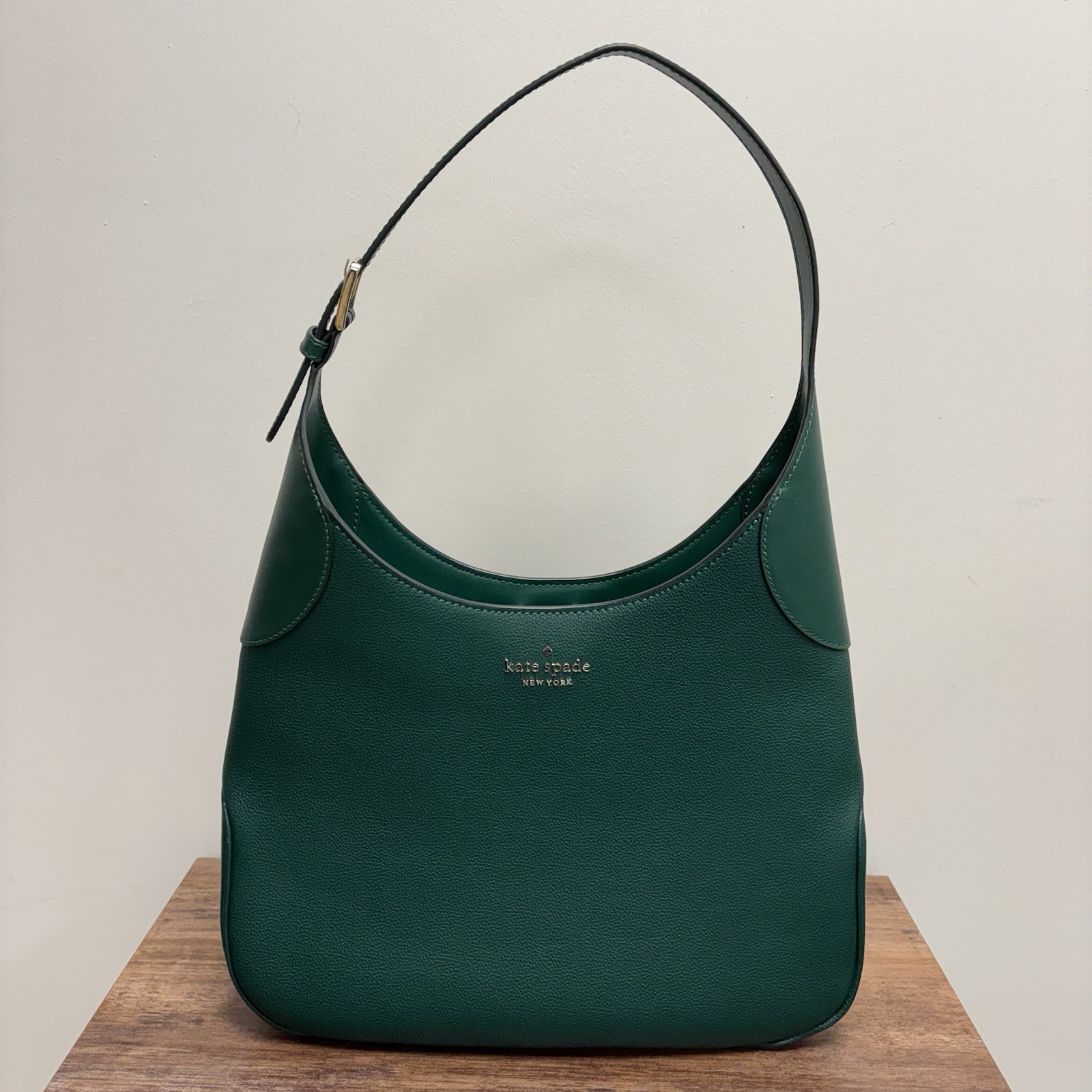 Kate Spade Aster Shoulder Bag Deep Jade Green Leather Purse Designer Handbag