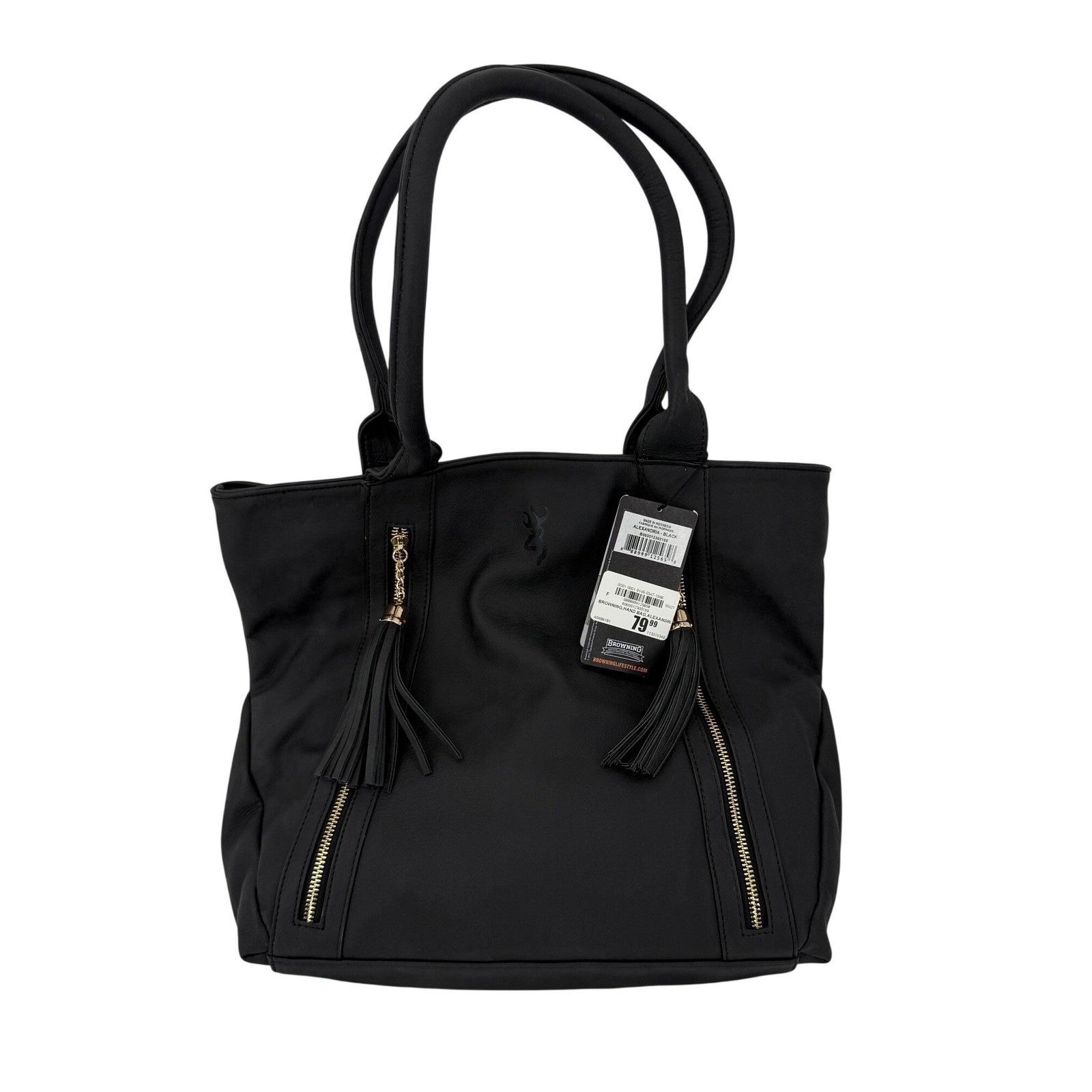 Browning Alexandria Black Leather Concealed Carry CCW Handbag Tote Bag New