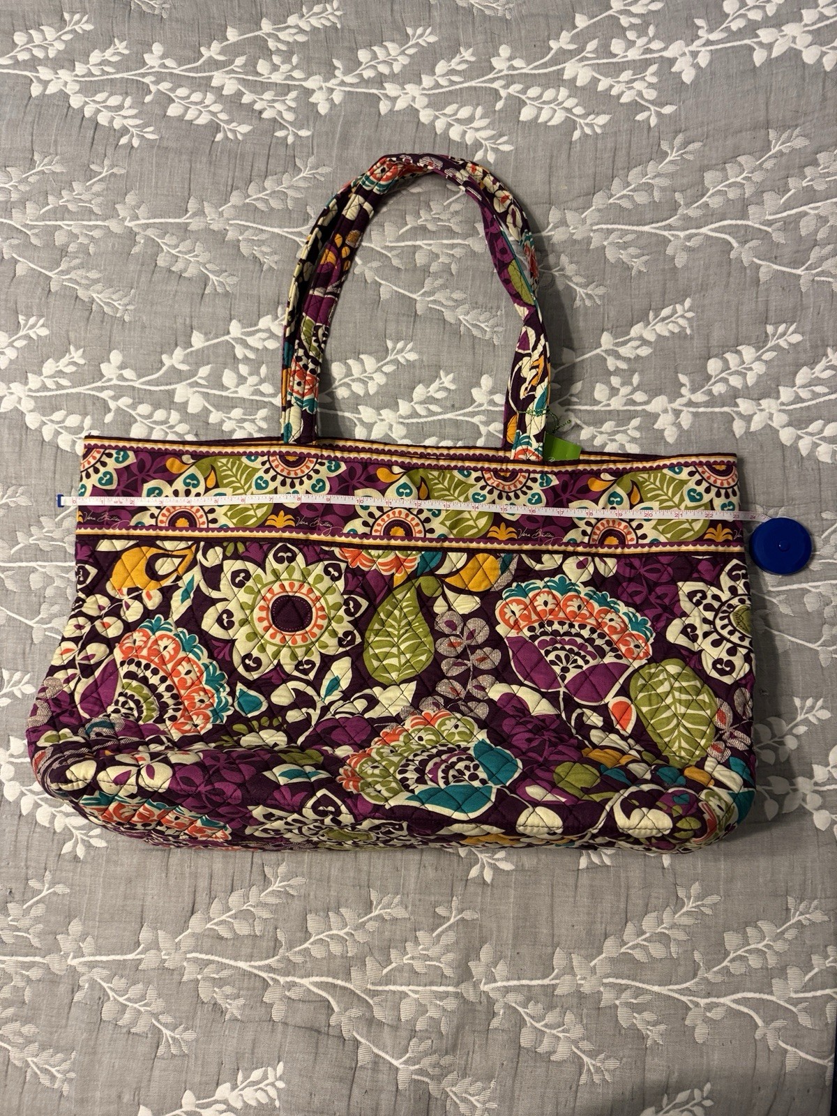 Retired VERA BRADLEY Grand Tote Plum Crazy Purple Quilted Floral Travel Bag NWT