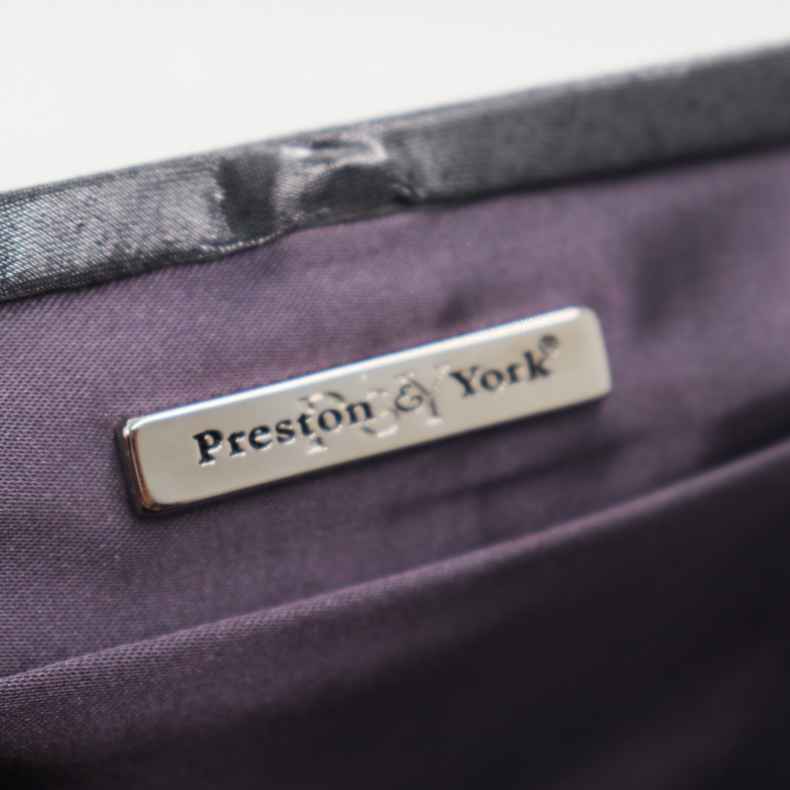Preston & York Handbag Women Small Gray Satin Lined Purse Shoulder Bag