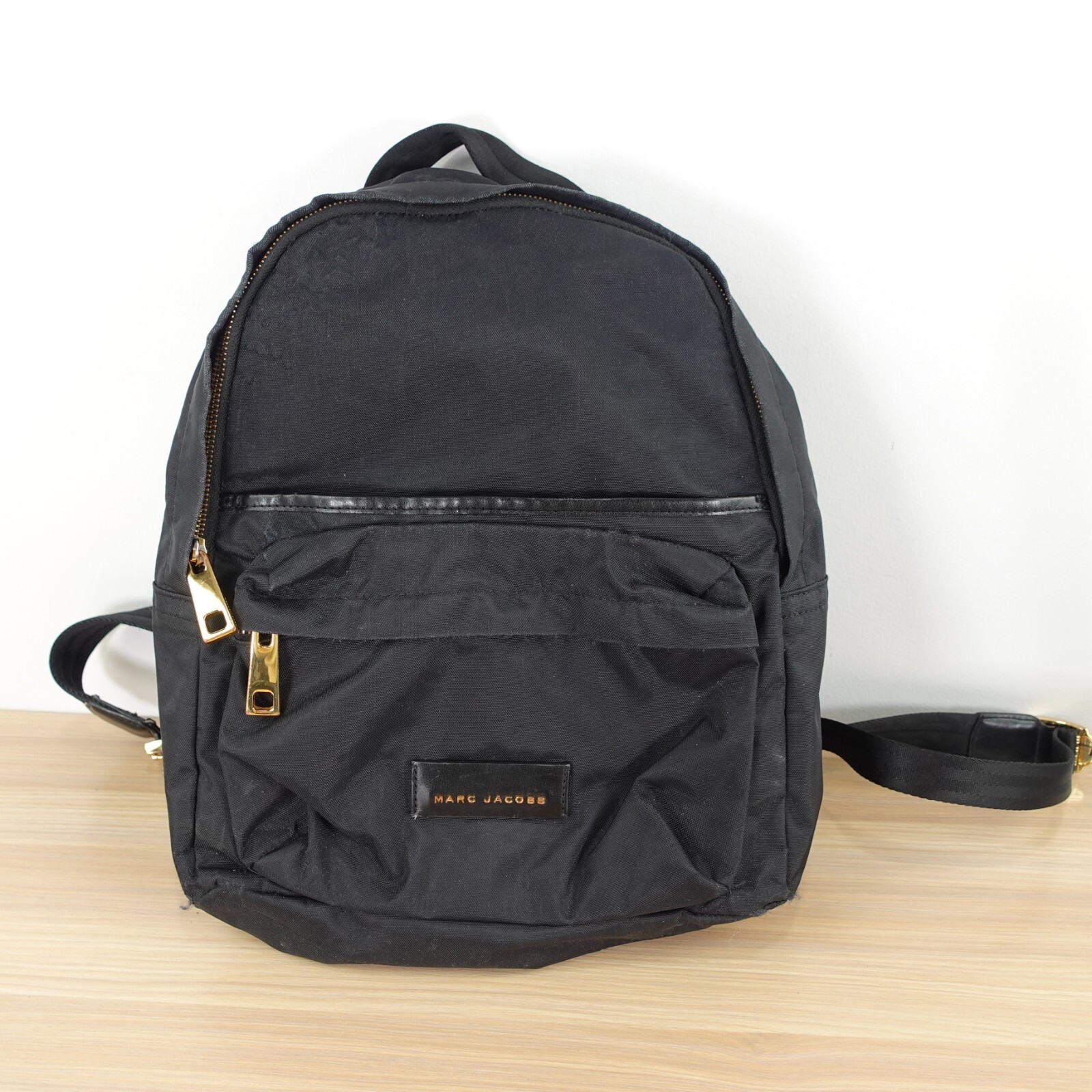 MARC JACOBS Bag Adult Black Backpack Medium Nylon Travel Lightweight FLAWED
