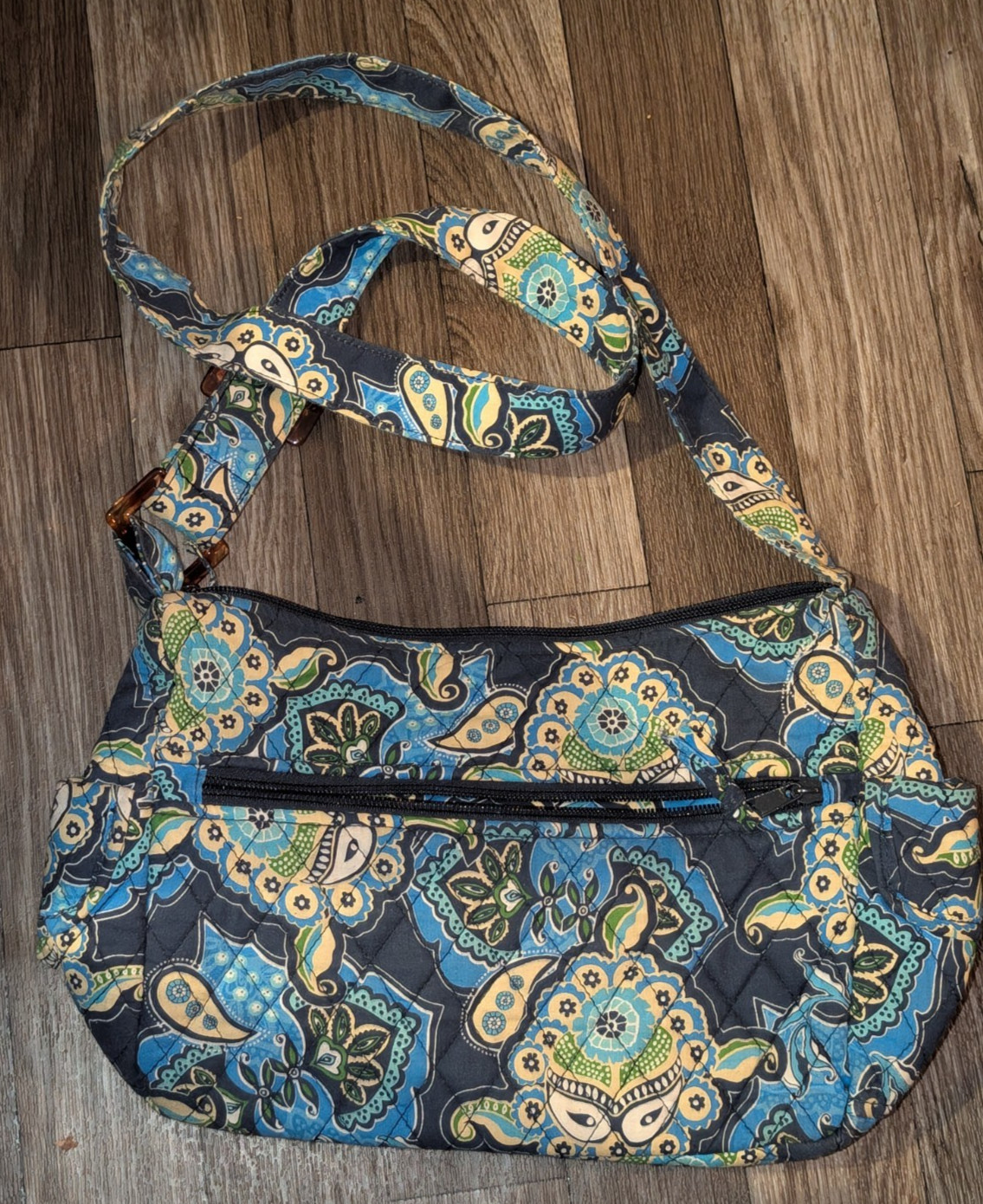 Tanya Lee Quilted Blues / Green / Yellow / White Paisley Purse Shoulder Bag
