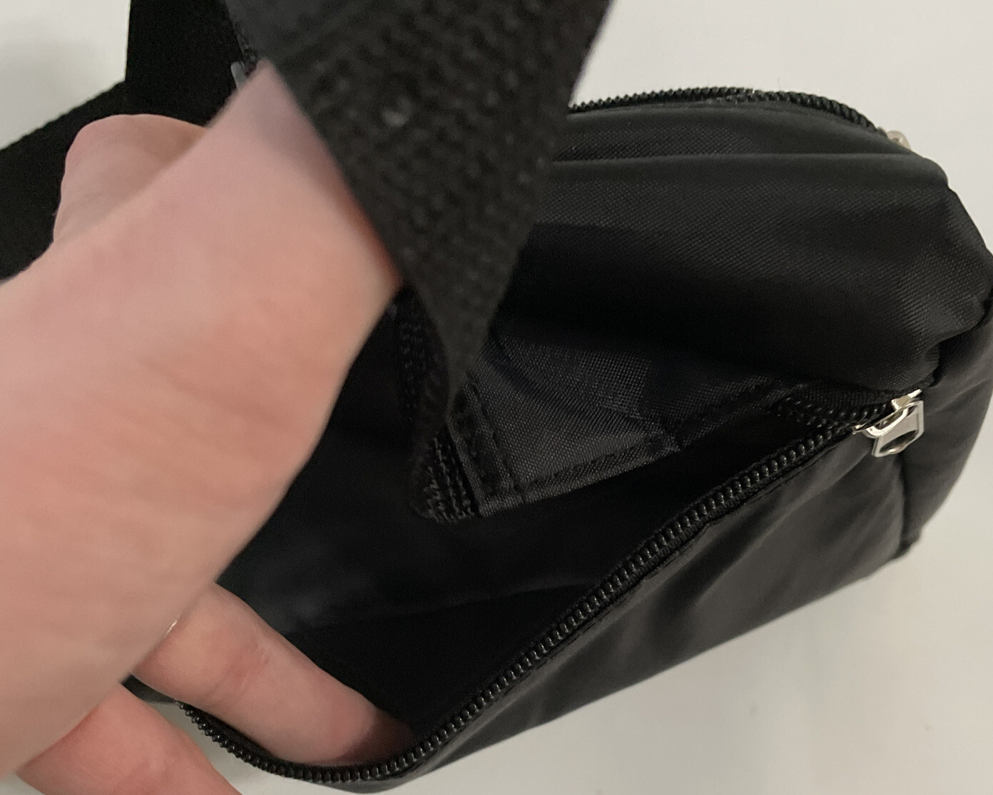 Cross Body Bag, Black, 3 Pockets, 14 Inches