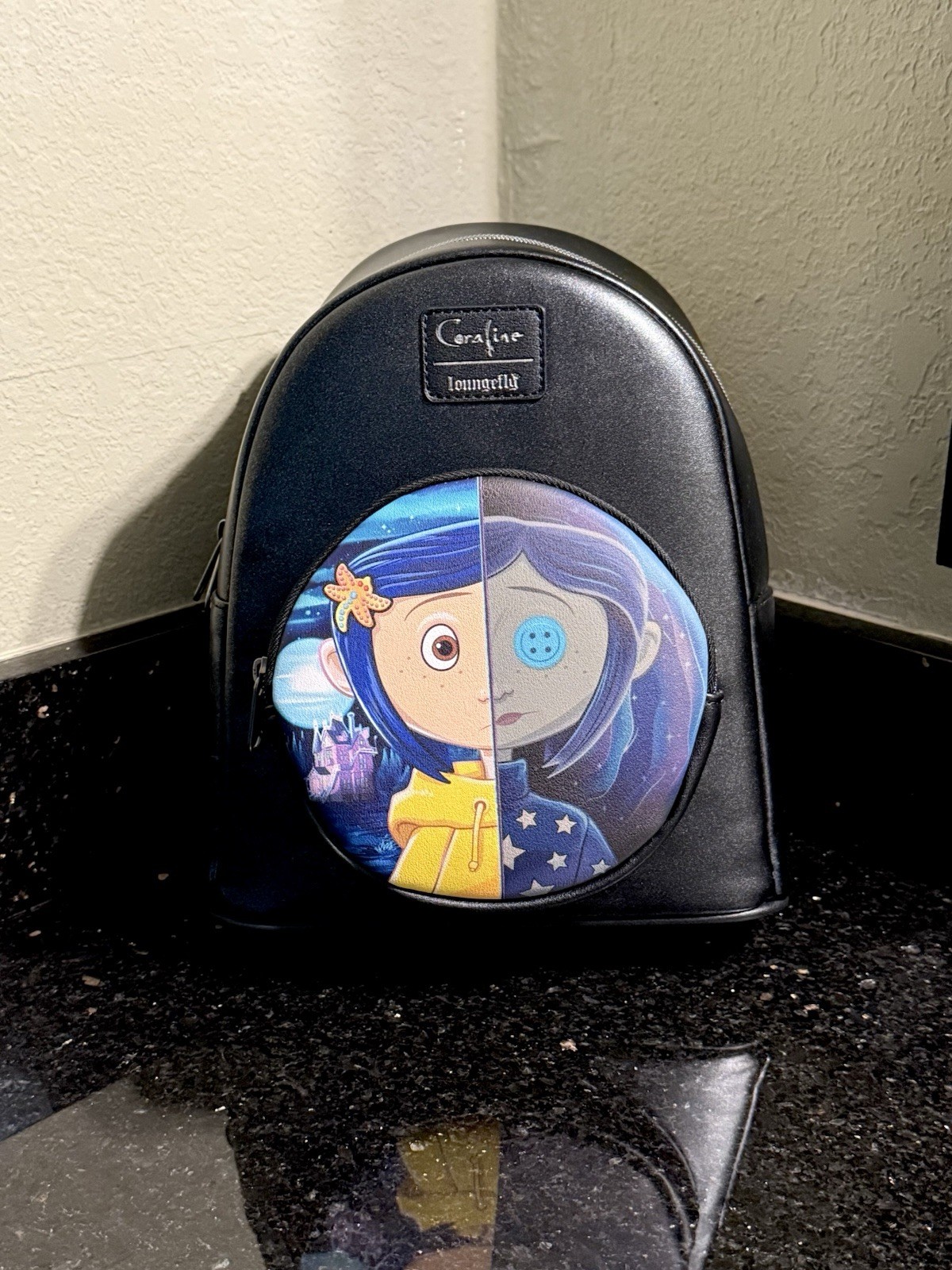 Loungefly Coraline (SPLIT FACE) Iridescent Mini Backpack SO Cool! Brand New!