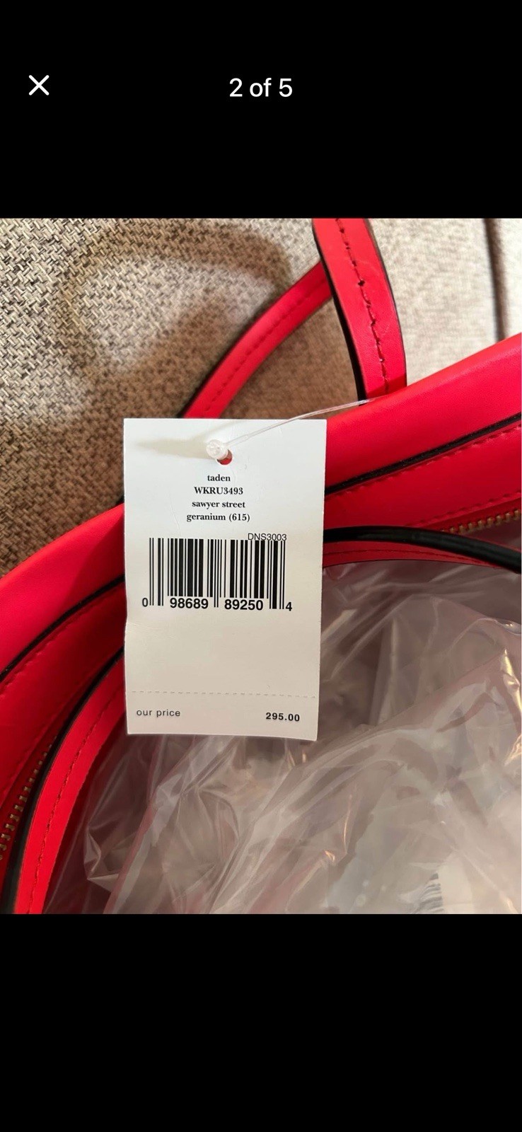 kate spade new york Sawyer Street Pink Bow Tote Bag Zip Closure Inner Pockets