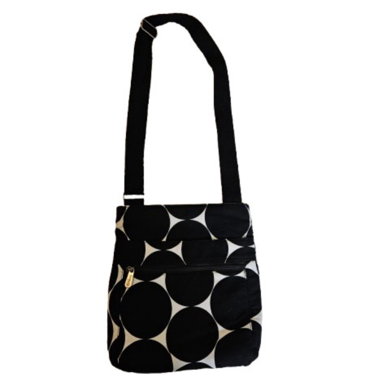 Thirty-One Organizing Shoulder Bag Black White Polka Dot Crossbody Canvas