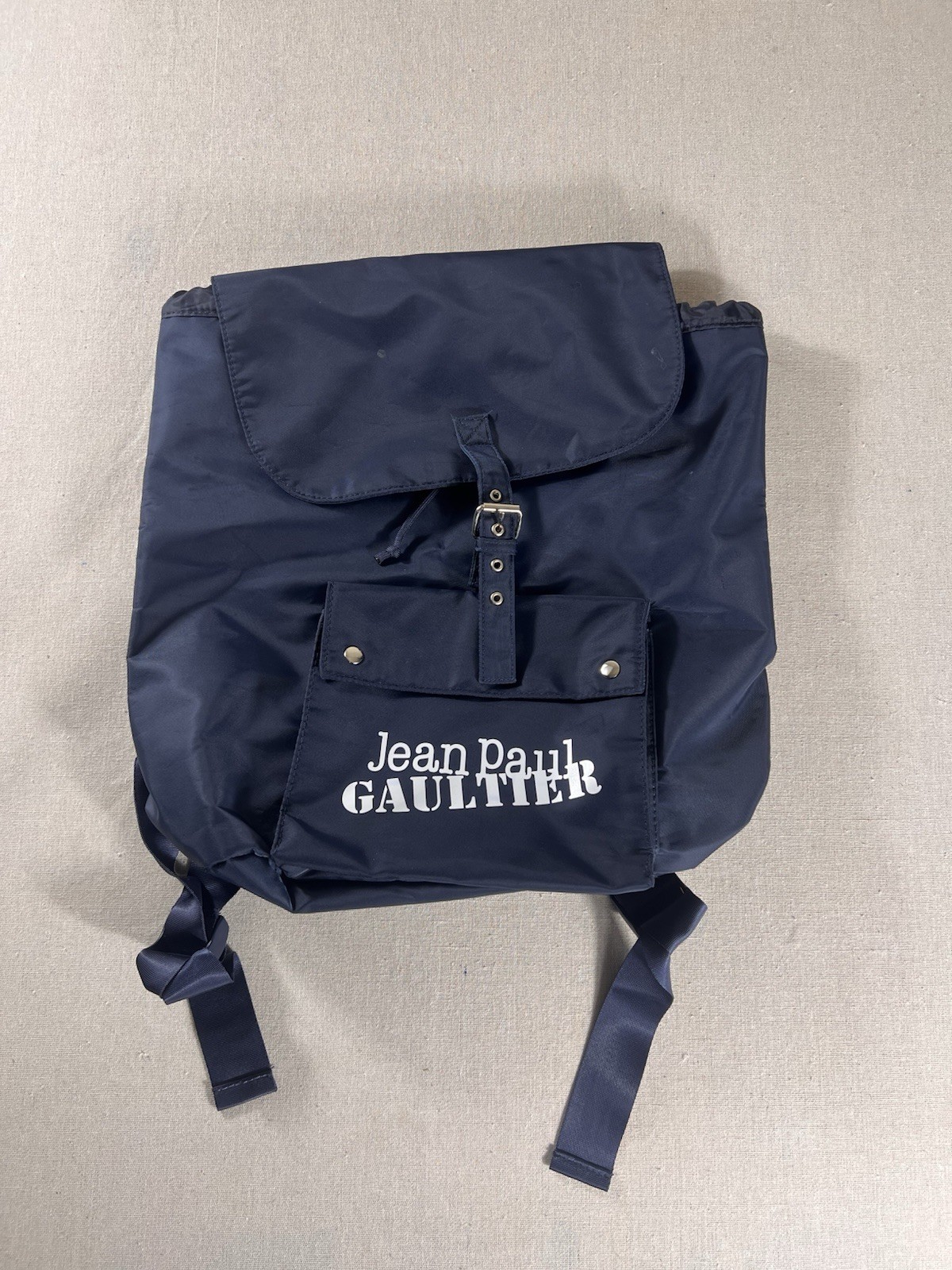 Jean Paul Gaultier Navy Nylon Backpack Logo Bag Adjustable Straps