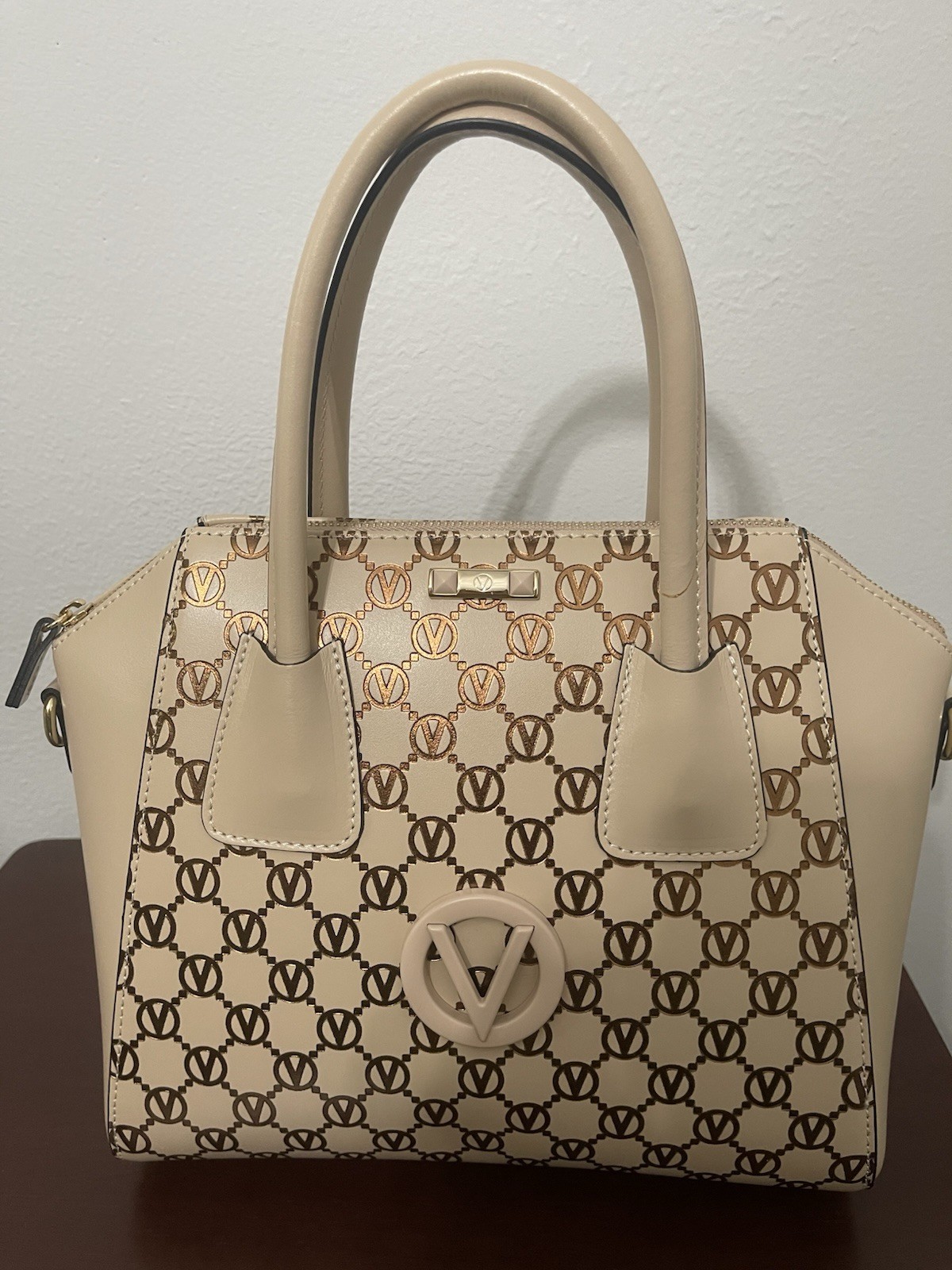 Certified Cream & Bronze Valentino Handbag