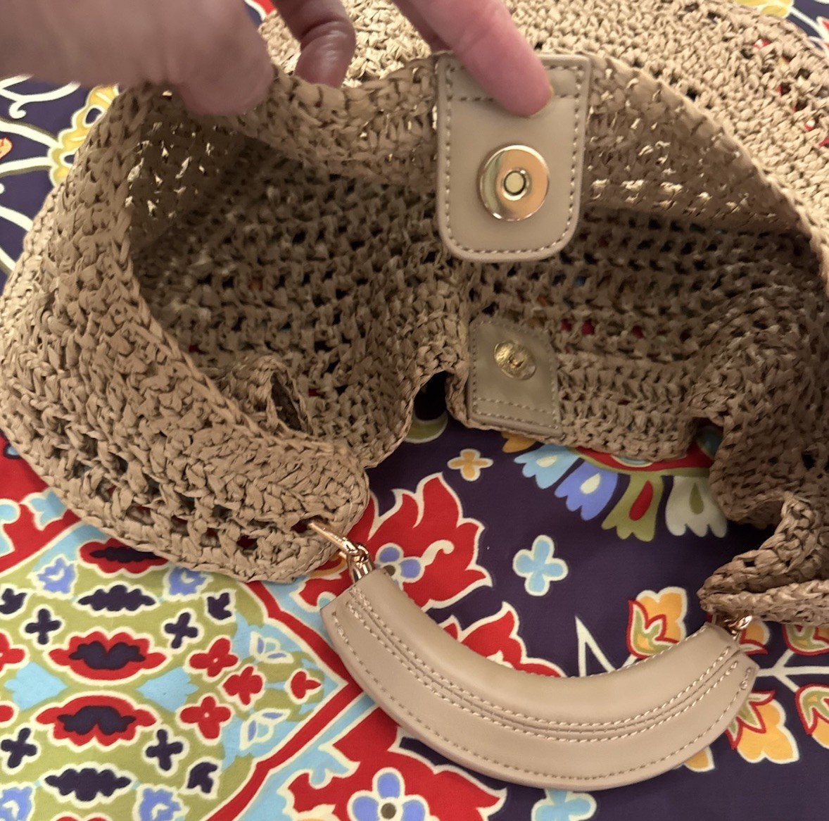 Anthropologie Raffia Hobo Bag