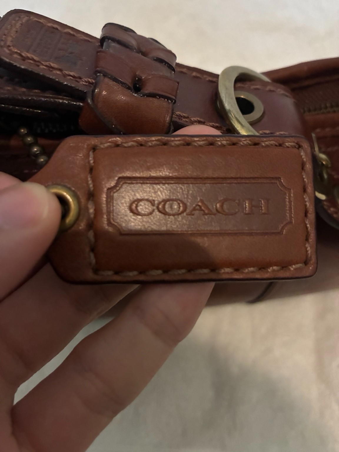 Coach 11415 Burnished Leather Brown Shoulder Bag w/ Dust Bag Hangtag