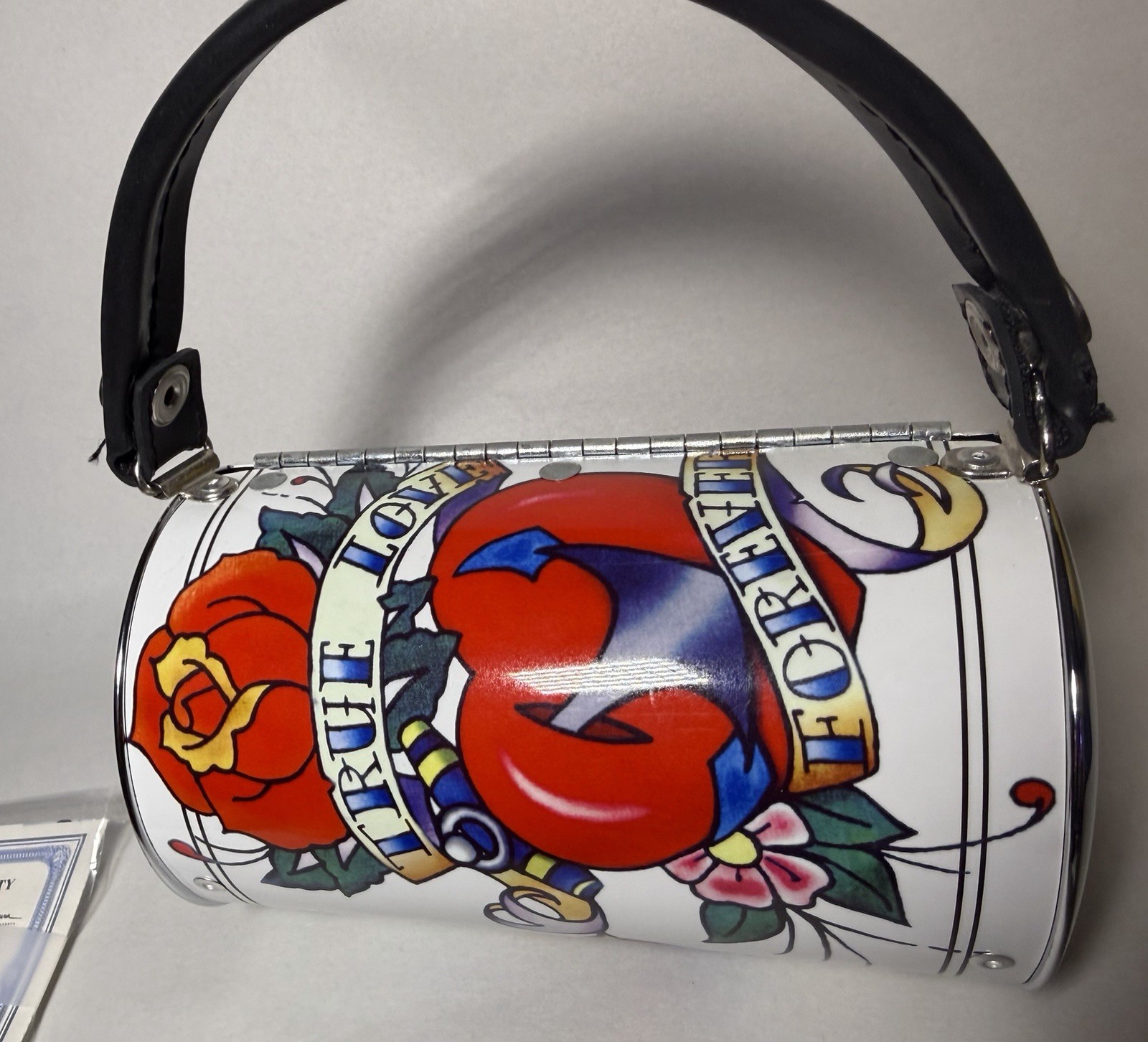 Rare Littlearth Pro-Fanity Tattoo Swallow Heart Tin Purse Handbag COA Rockabilly