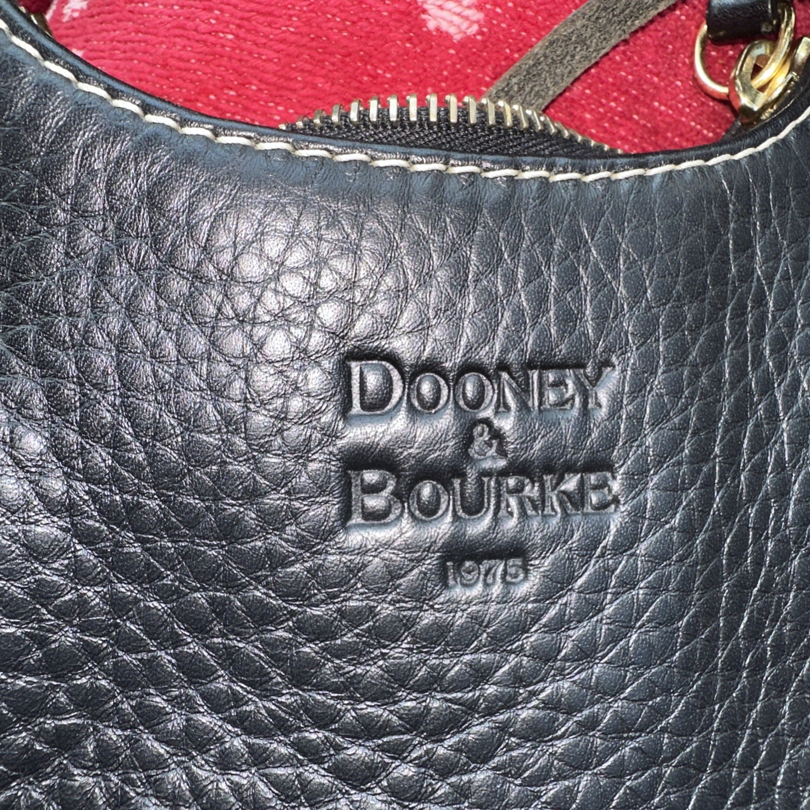 Dooney & Bourke Bitsy Black Pebbled Leather Bag W/ charm