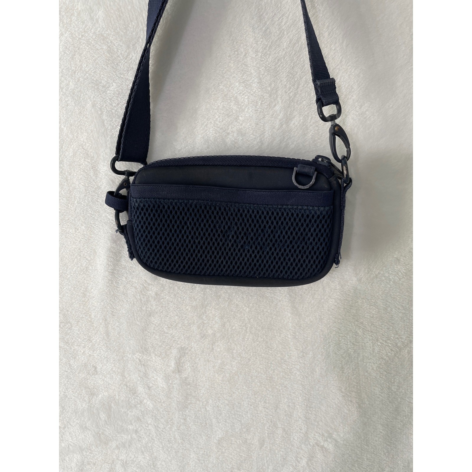 Dagne Dover Mara Phone Crossbody Bag Navy Vegan Recycled Nylon Adjustable Strap
