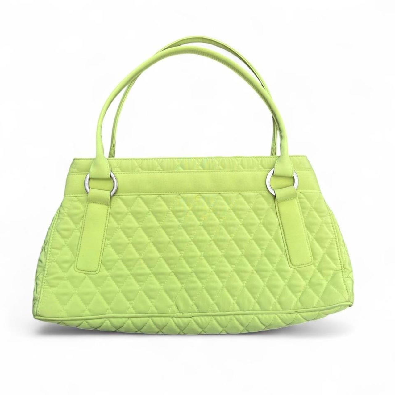 Vera Bradley TRAPEZE Key Lime Satchel Shoulder Bag Purse ExcCond