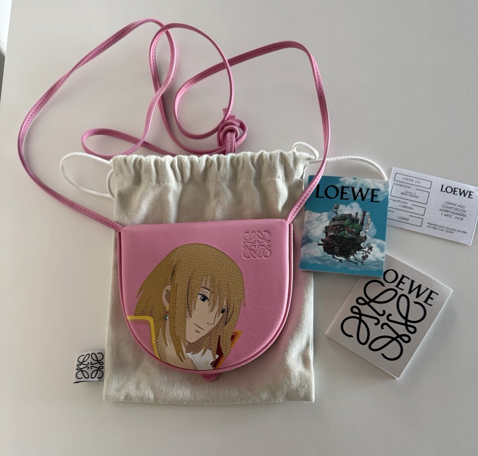 Loewe x Studio Ghibli Howl’s Moving Castle Howl Heel Pouch Bag Bubblegum Pink
