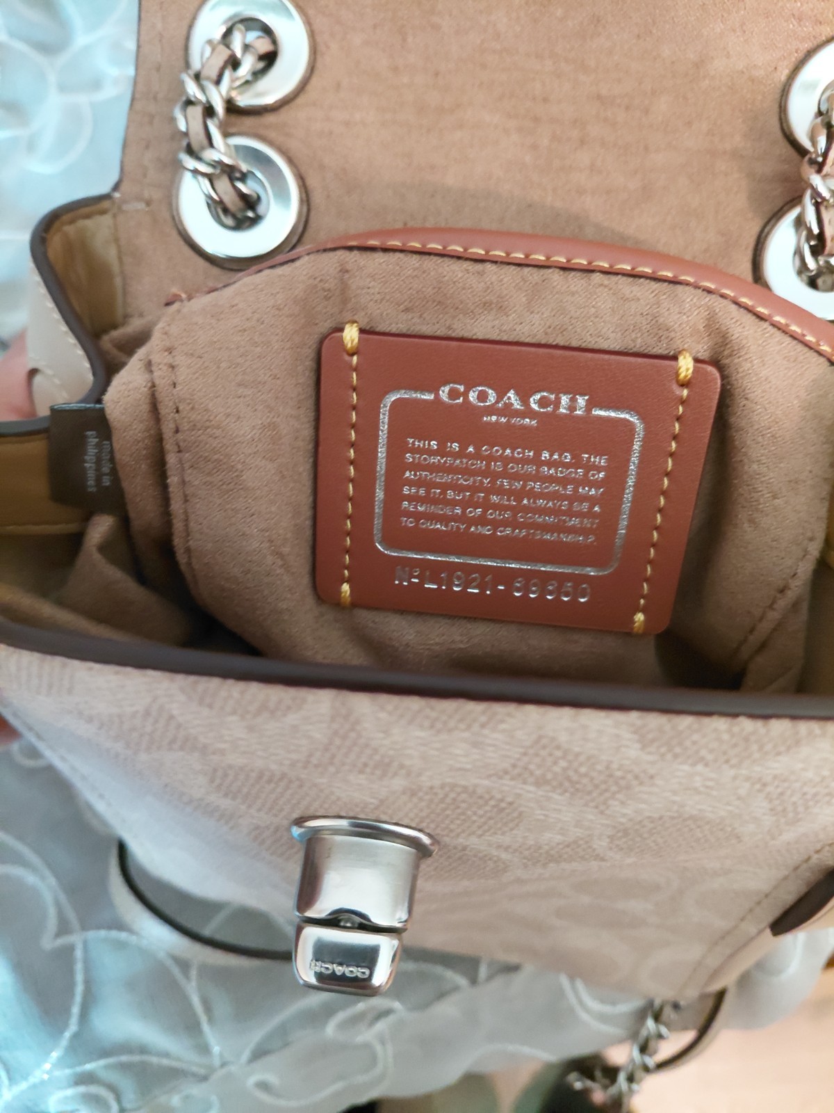Coach 2019 Parker Signature Beige Convertible Mini Backpack