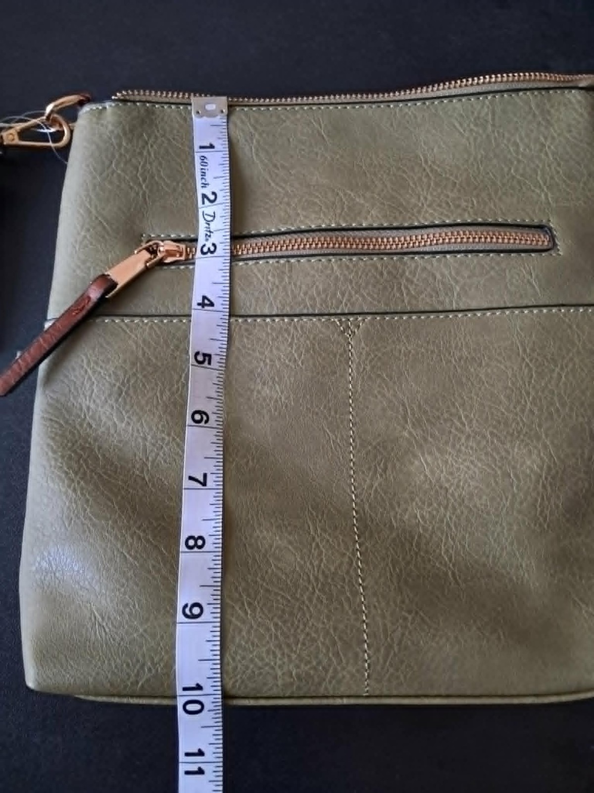 Le Miel Vegan Crossbody Bag Sage Green Multi Pocket LQF038-Z