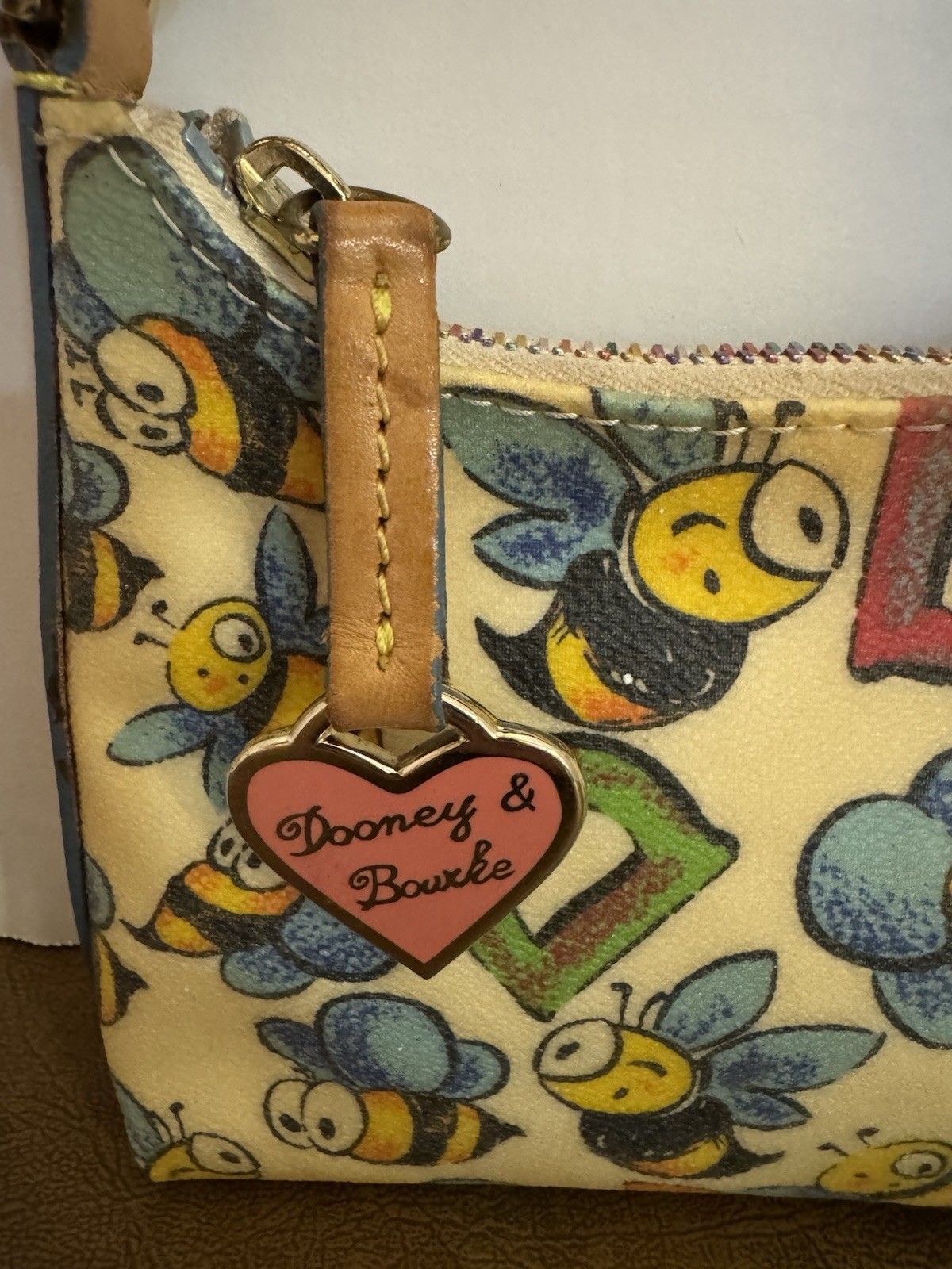 Dooney & Bourke Mini Bumble Bee Coated Canvas Vintage Y2K Bitsy Bag 6 x 4
