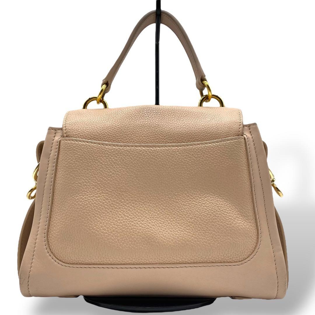 Chloe Tess Mini Day Handbag Motty Gray Top Handle Bag Gold Auth Flap Women’s