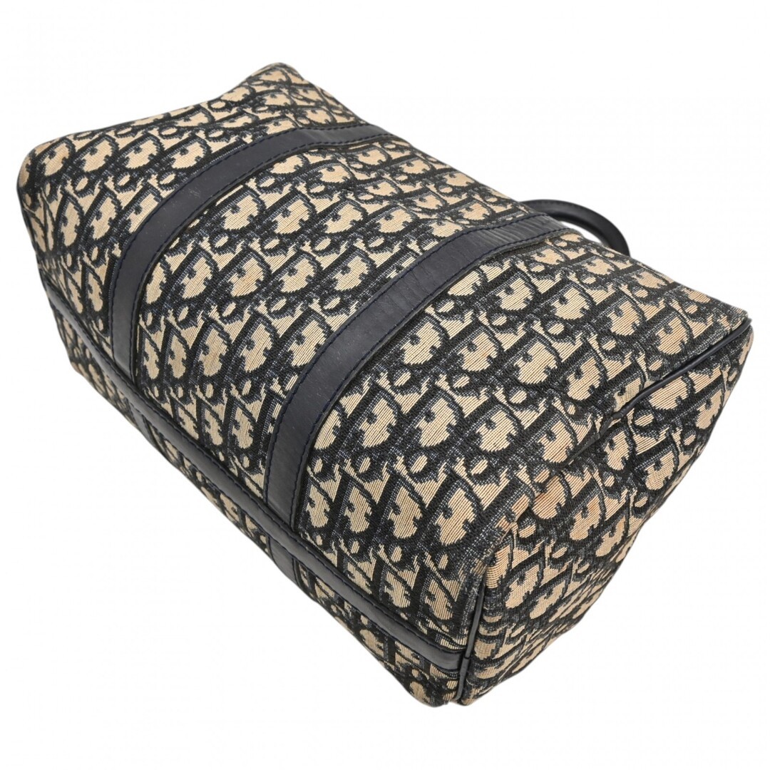Used Dior trotter mini Boston bag handbag all over pattern beige navy