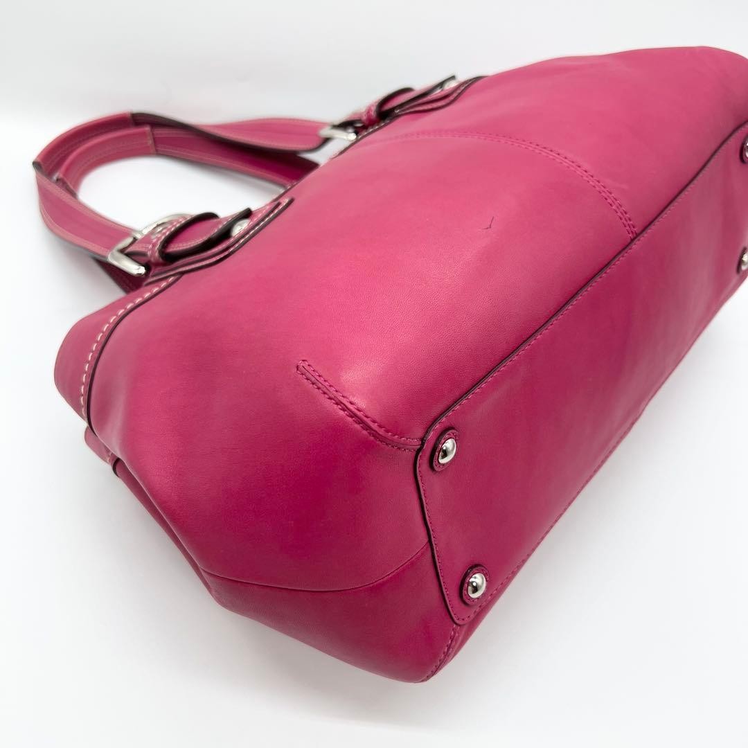 Coach Soho Tote Bag Pleated Leather Pink